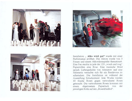 Performance zur Installation -Alles wird gut- im Haus Schwarzenberg, Berlin 1999