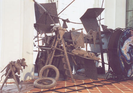 Kinetische und audio-visuelle Installation -3rd floor oder das Knigspaar besucht die Vorstadt nach der Krnung-