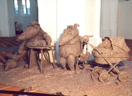 Kinetische und audio-visuelle Installation -3rd floor oder das Knigspaar besucht die Vorstadt nach der Krnung-