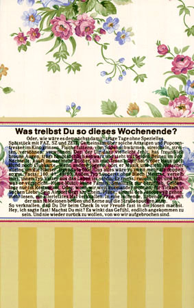 Was treibst Du so dieses Wochende