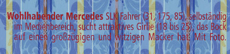 Wohlhabender Mercedes SLK Fahrer