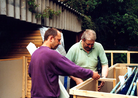 Abfahrt von der art-ambulance, Berlin zur Manege nach St. Petersburg, Juni 1999