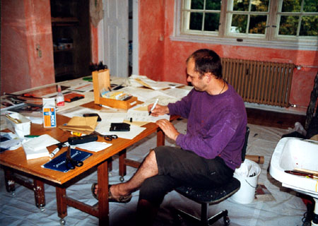 Abfahrt von der art-ambulance, Berlin zur Manege nach St. Petersburg, Juni 1999